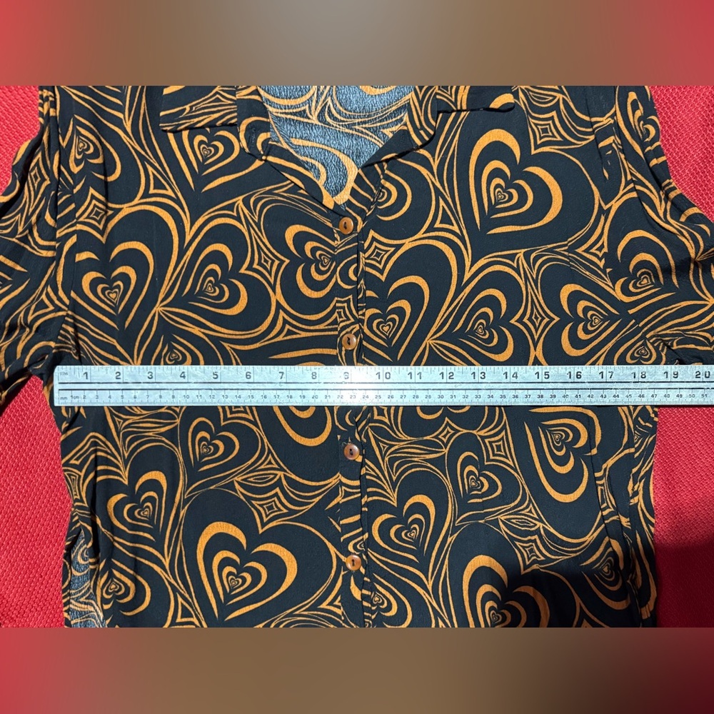 Lisa Says Gah Heart Patterned Pantsuit - Black and Orange - Picture 8 of 13